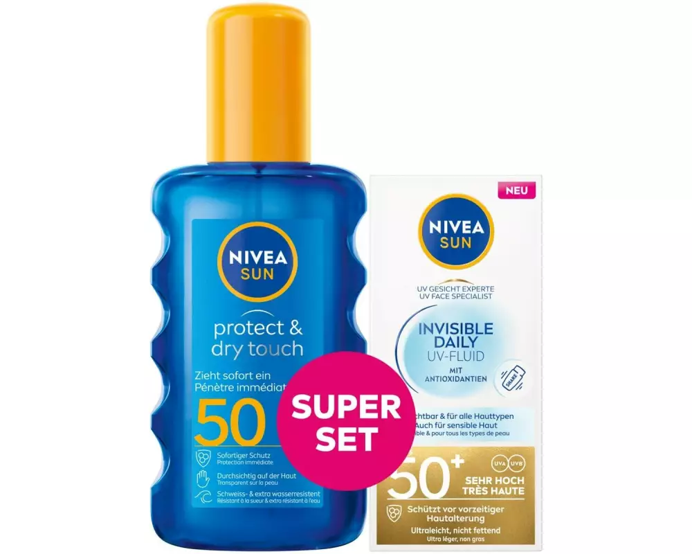NIVEA SUN Sonnenspray Mixpack P&D Spray and UV Face Fluid 240 ml