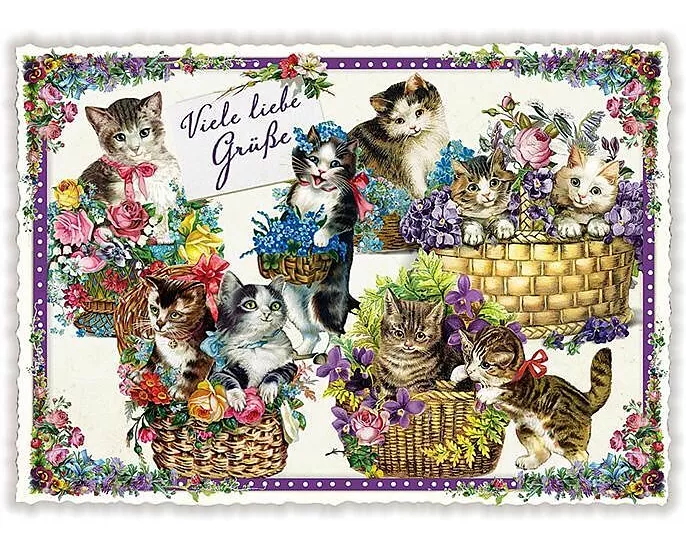 Postkarte / Viele liebe Grüsse / quer