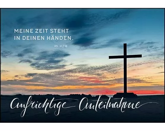 Doppelkarte. Aufrichtige Anteilnahme (Kreuz)