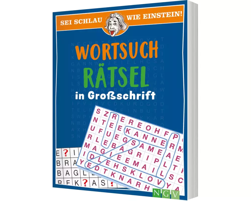 Sei schlau wie Einstein! - Wortsuchrätsel in Großschrift