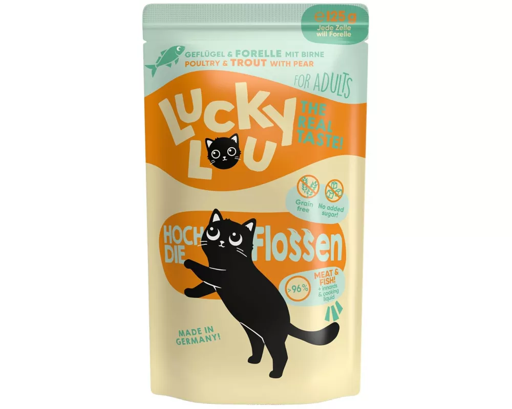 Lucky Lou Nassfutter Lifestage Adult Geflügel & Forelle, 125 g
