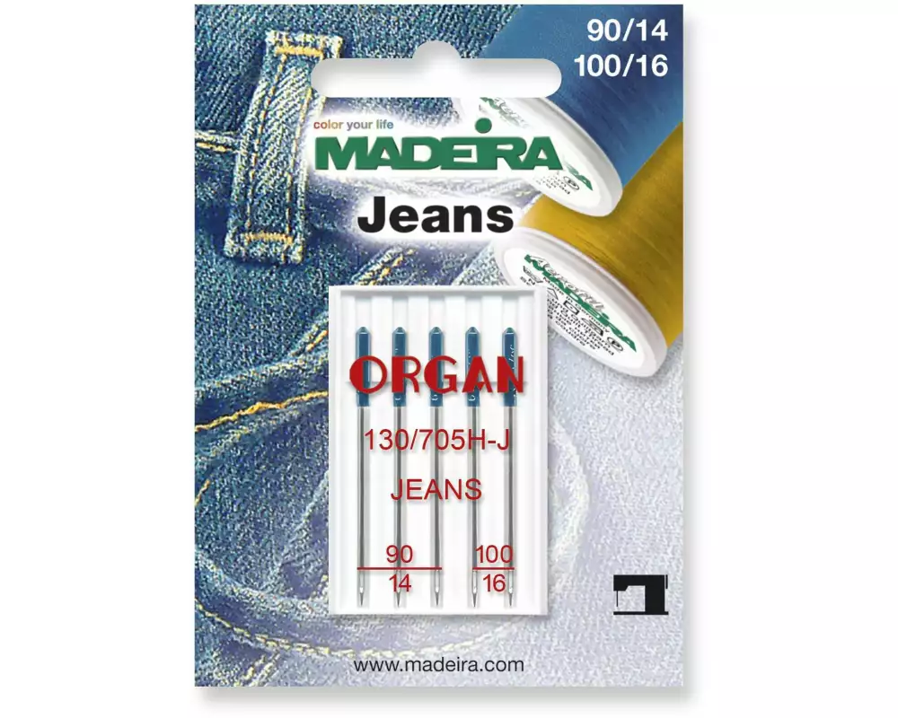 Madeira Maschinennadel für Jeans 90/14 100/16 5 Stück