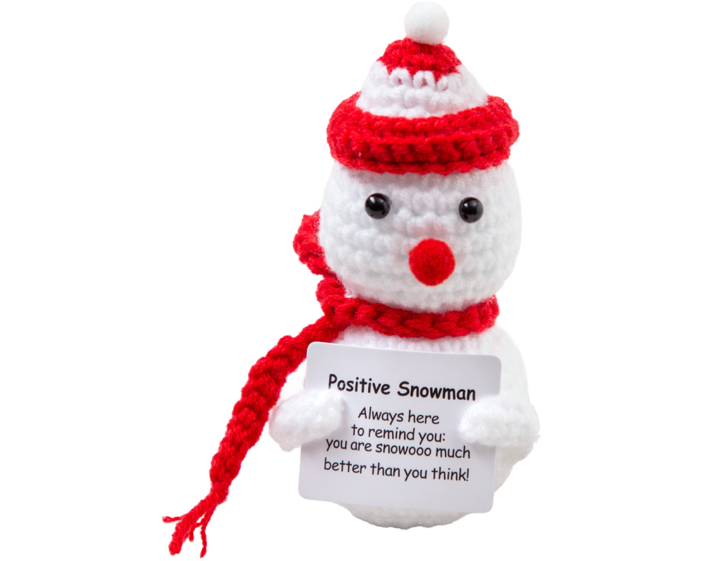I AM CREATIVE Positive Snowman 11cm 1000-1718 weiss