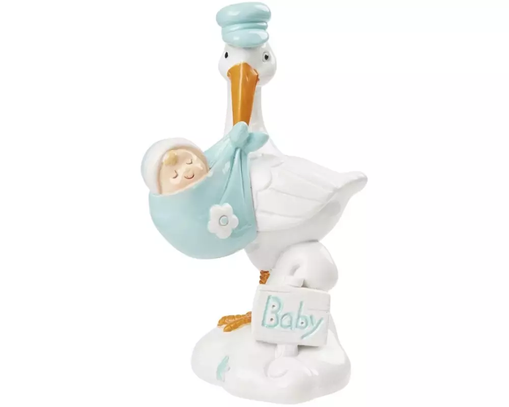 HobbyFun Mini-Figur Storch 9 cm, Hellblau