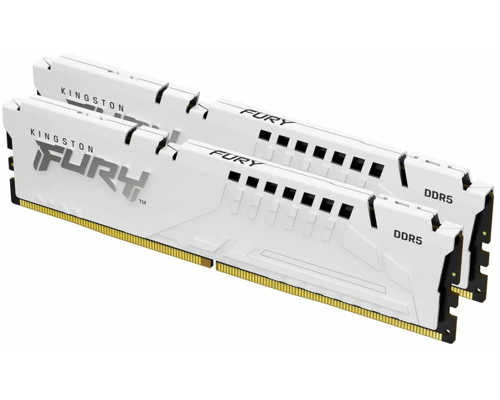 Kingston 32GB, 6000MT/s, DDR5, CL30, DIMM, Kit of 2, FURY Beast, White, XMP