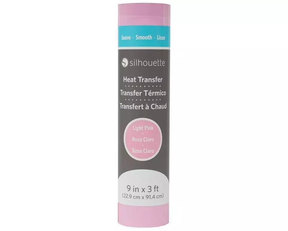 Silhouette Aufbügelfolie 22.9 cm x 91.4 cm Hellpink, glatt