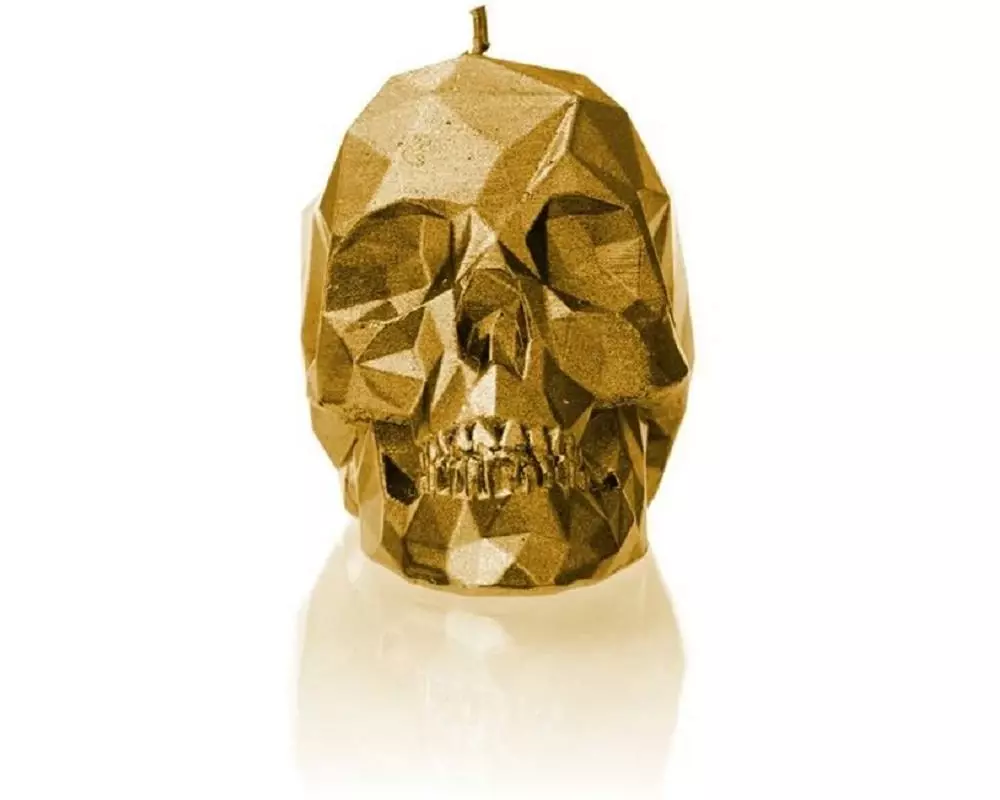 Candellana Kerze Totenkopf klein Gold