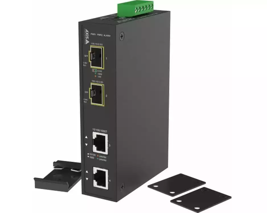 Axis Medienkonverter TU8008 Ethernet zu Glasfaser 2xSFP, 2xRJ45