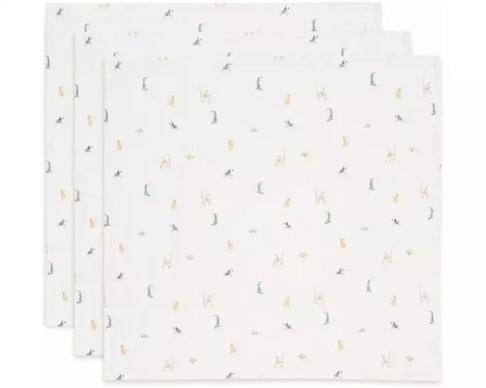 Jollein Mulltuch Nuscheli 3er Set Jungle Jambo 70 cm x 70 cm