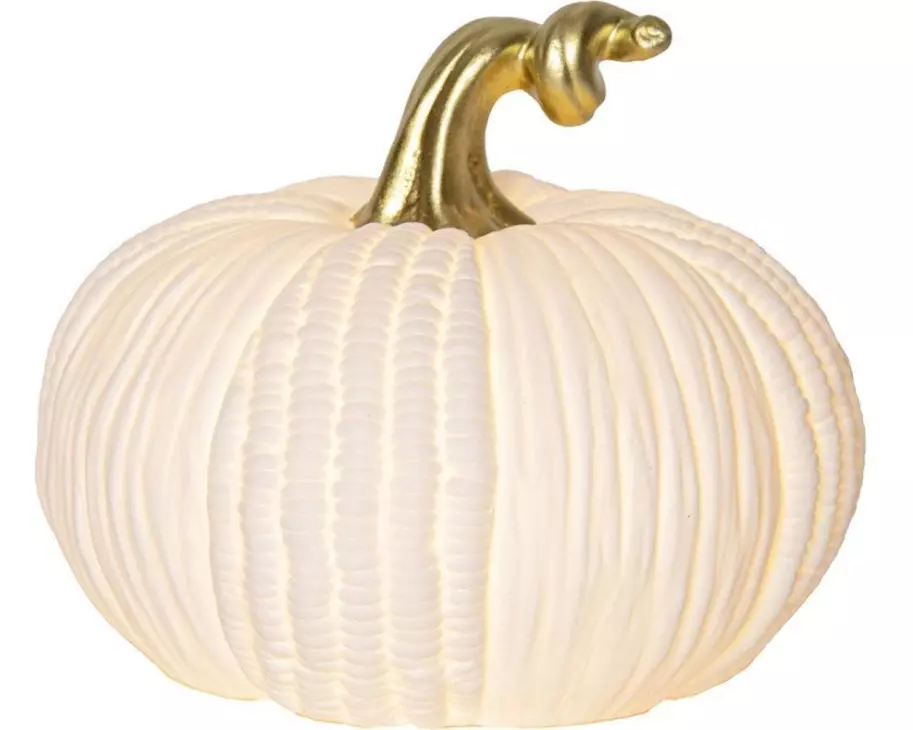 Star Trading Keramik Dekoration Kürbis 17 cm, Weiss