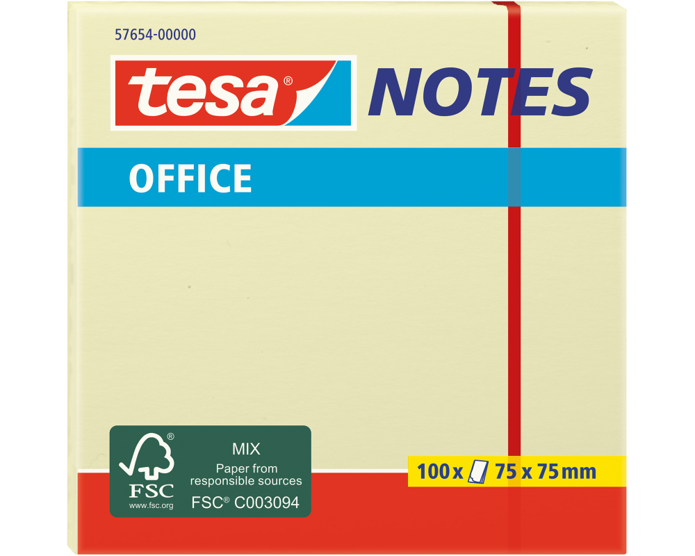 TESA Office Notes 75x75mm 576540000 gelb 100 blatt