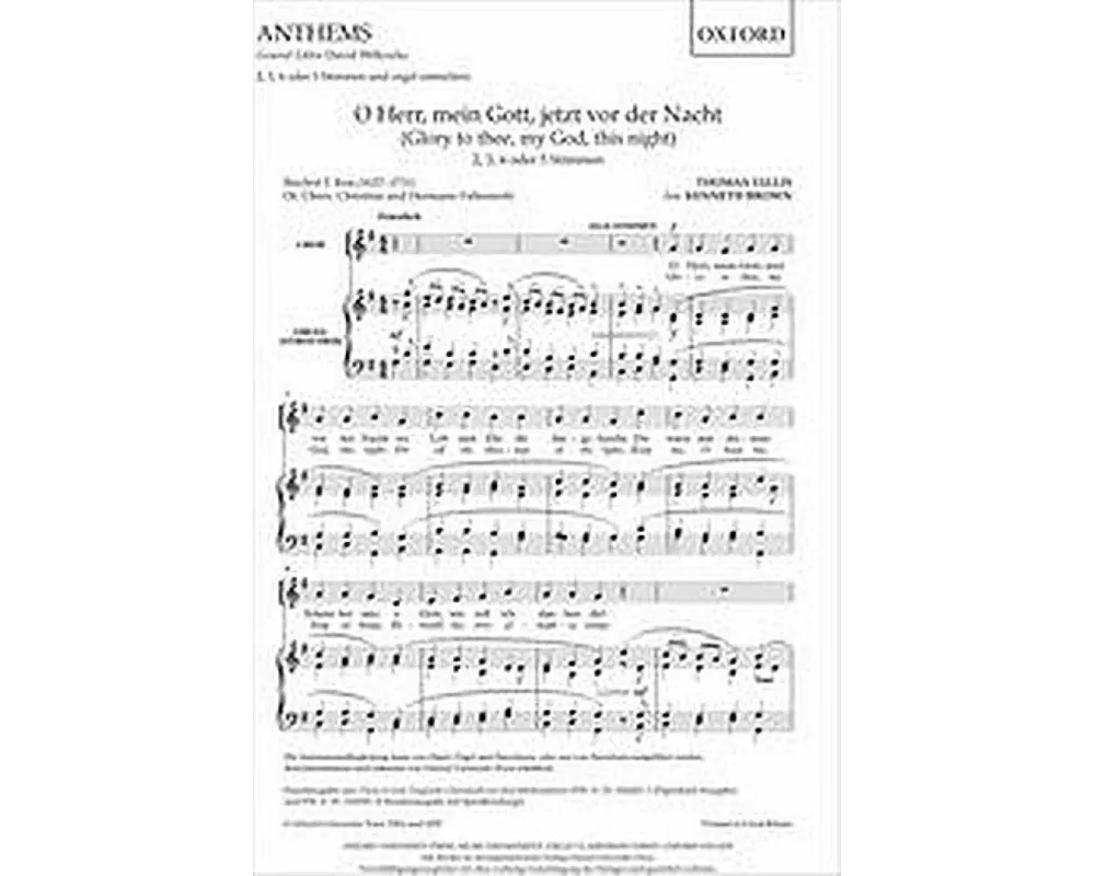 O Herr, mein Gott, jetzt vor der Nacht (Glory to thee, my God, this night)