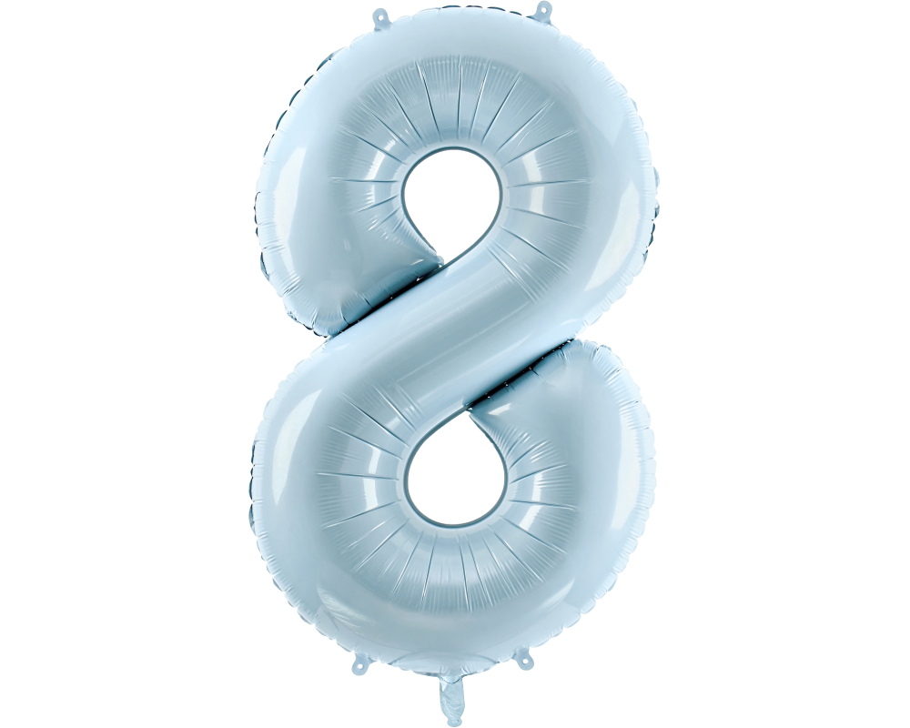 PARTYDECO Folienballon Ziffer 8 72cm FB230P8001J hellblau