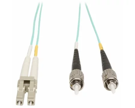 EATON TRIPPLITE 10Gb, Duplex, Multimode, 50/125, OM3, LSZH, Fiber, Patch, Cable, LC/ST, Aqua, 5M, 16ft