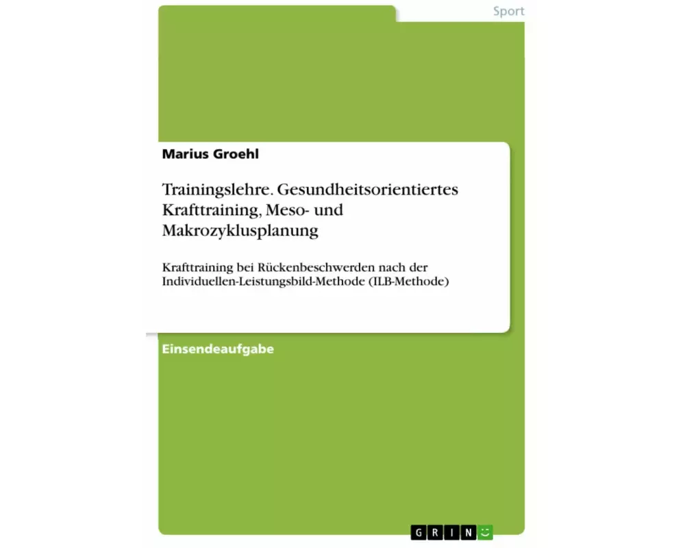 Trainingslehre. Gesundheitsorientiertes Krafttraining, Meso- und Makrozyklusplanung