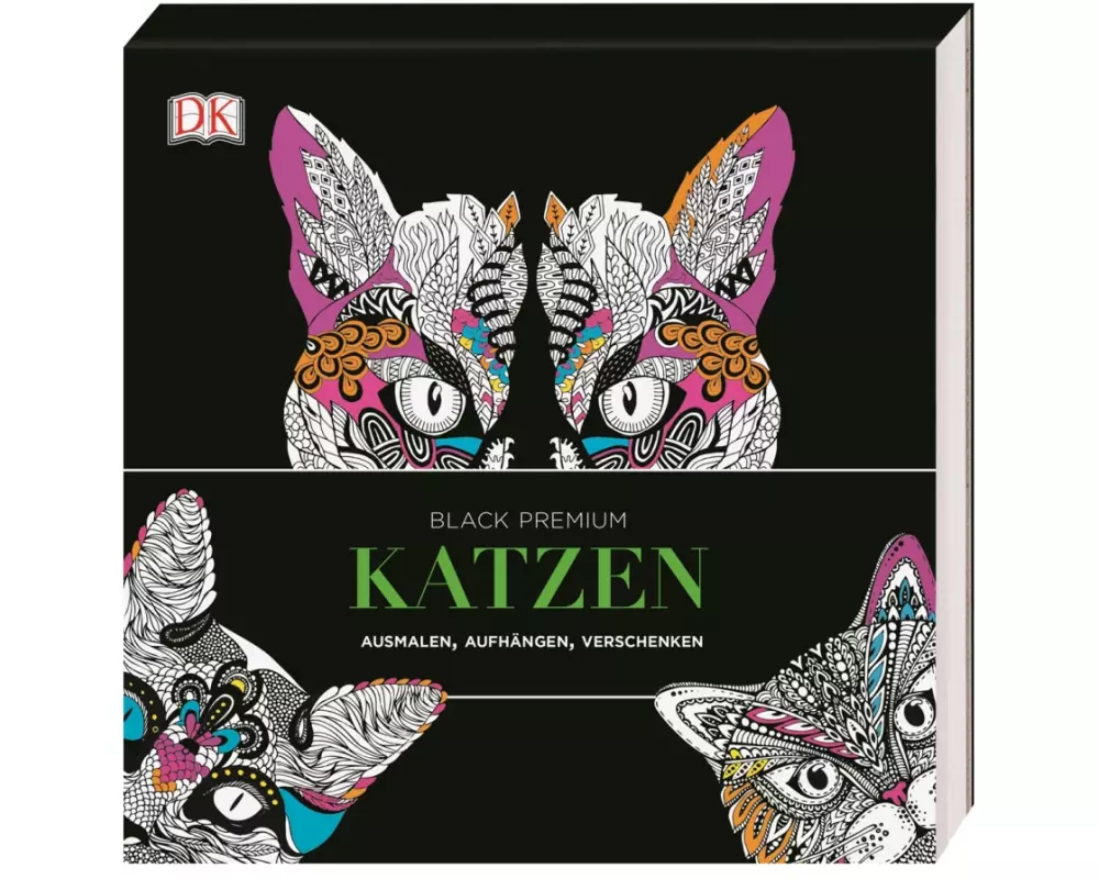 Black Premium. Katzen. Ausmalen, Aufhängen, Verschenken