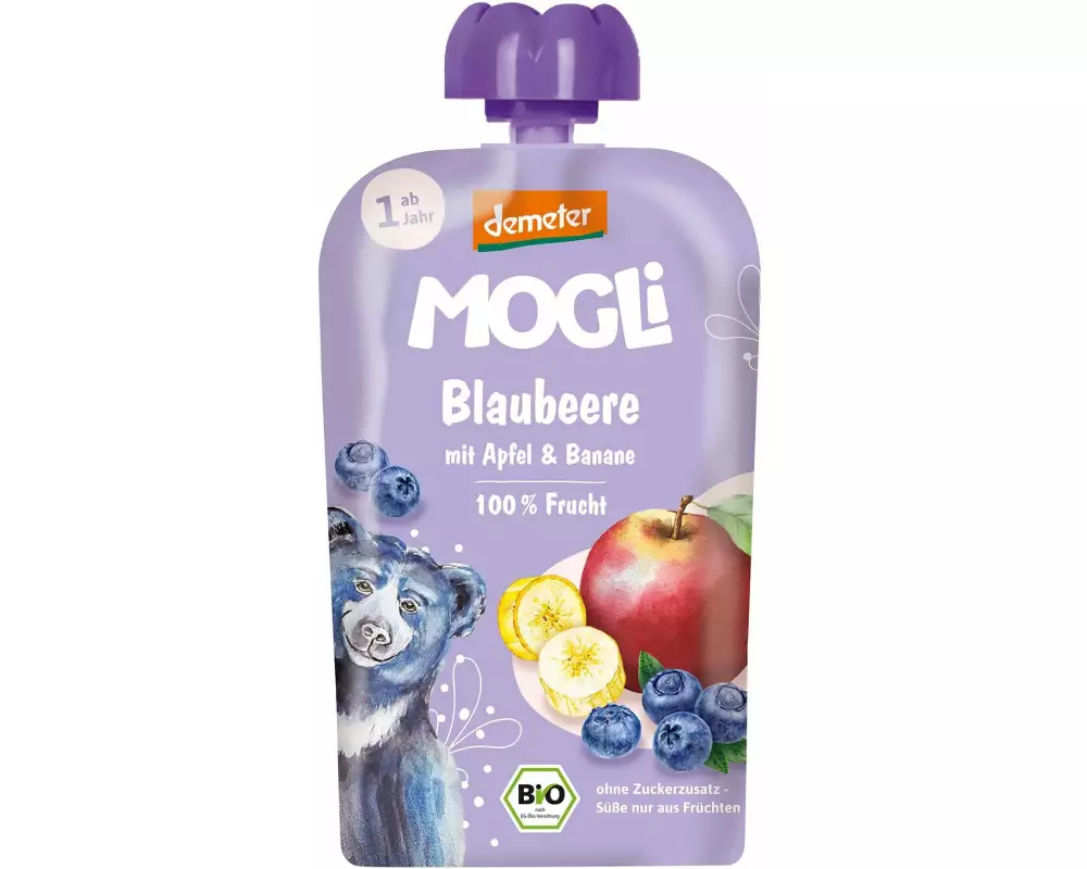 Mogli Quetschbeutel Blaubeere mit Apfel und Banane 100 g