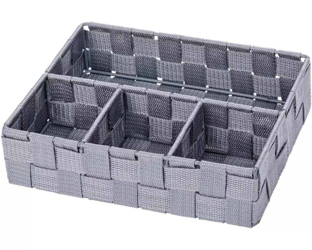 Wenko Aufbewahrungskorb Adria 26 x 17 x 6.5 cm, Grau