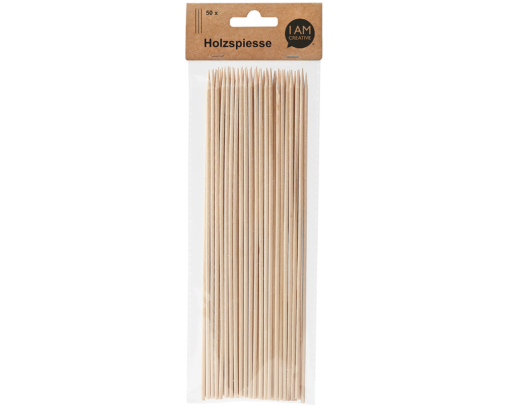 I AM CREATIVE Holzspiesse 20cm 1302.12 natur 50 Stück
