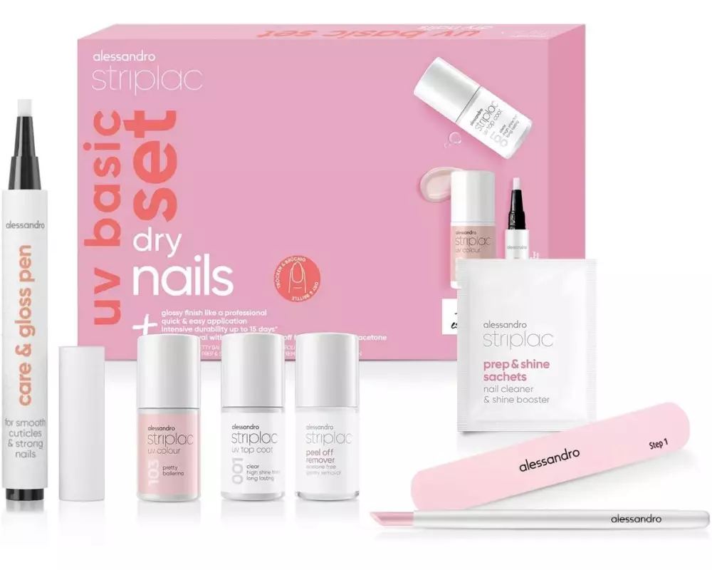 alessandro Nagelhärter Striplac UV Basic Set Colour Dry Nails