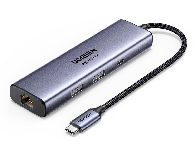 UGREEN Hub 6-in-1 USB-C to DP 75643 2xUSB-A3.0+1xUSB-C3.0+RJ45