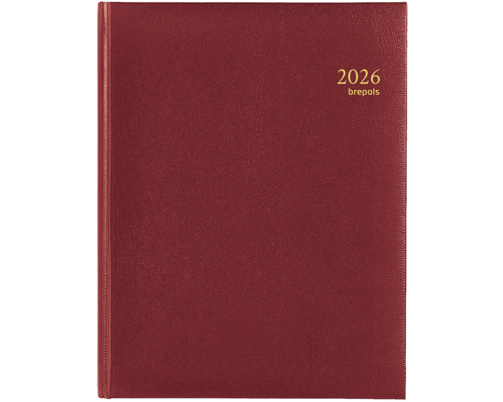 BREPOLS Agenda Timing Lima Kul. 2026 0.136.1256 1W/2S bordeaux 17x22cm