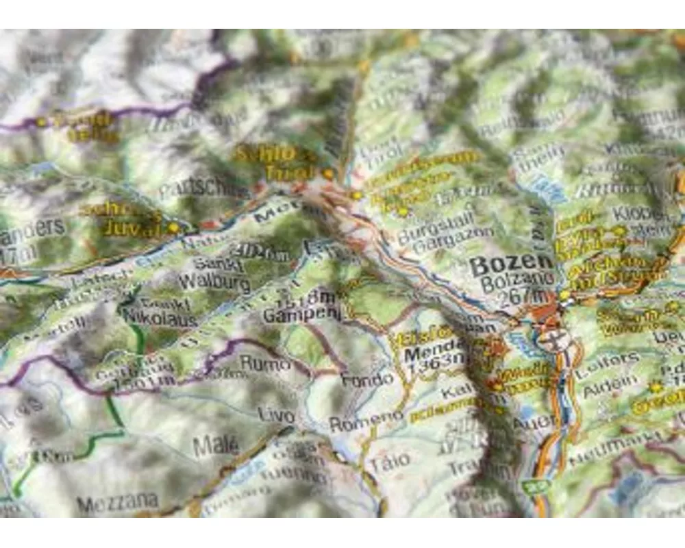 Reliefpostkarte Südtirol