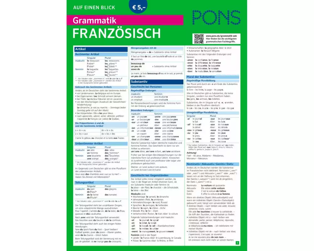 PONS Grammatik auf einen Blick Französisch