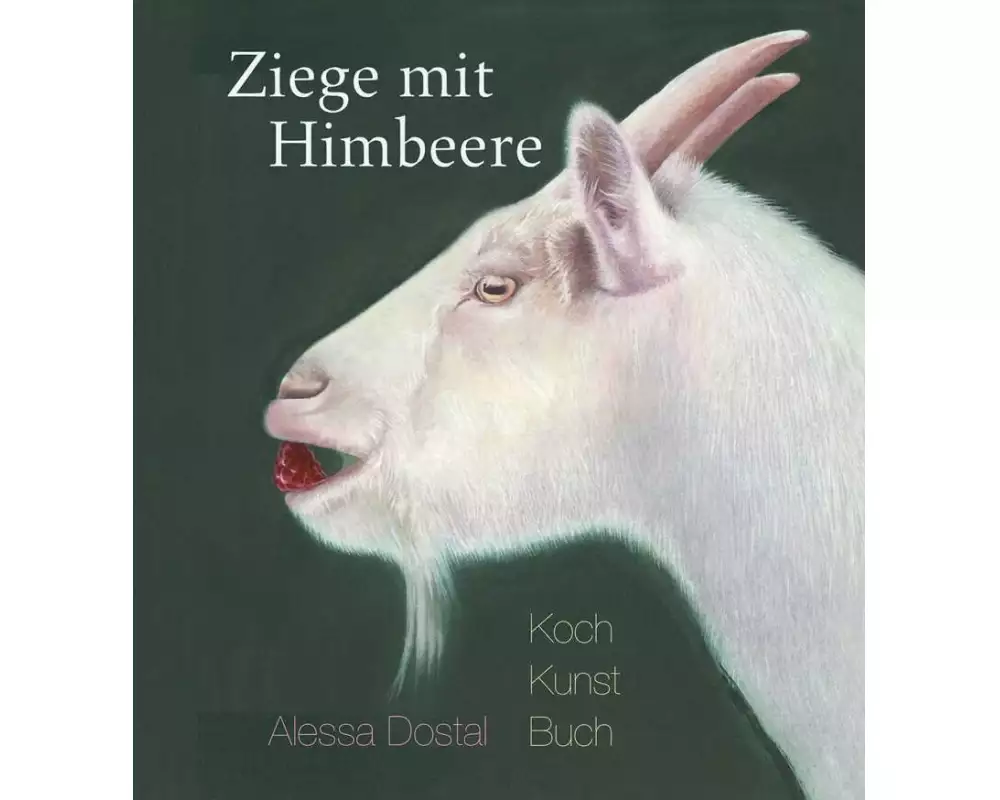 Ziege mit Himbeere