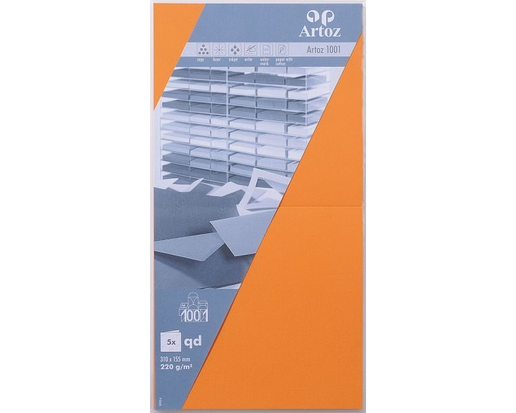 ARTOZ Karten 1001 310x155mm 107452265 220g, orange 5 Blatt