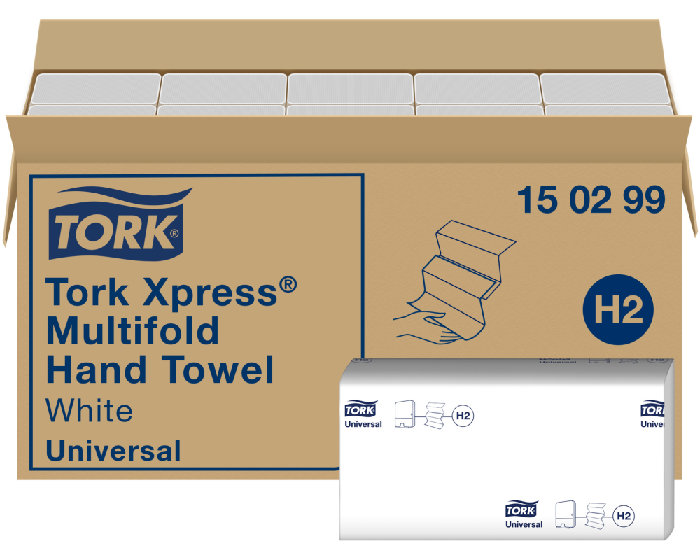 TORK Multifold-Handtücher H2 150299 Xpress®, weiss 4740 Blatt
