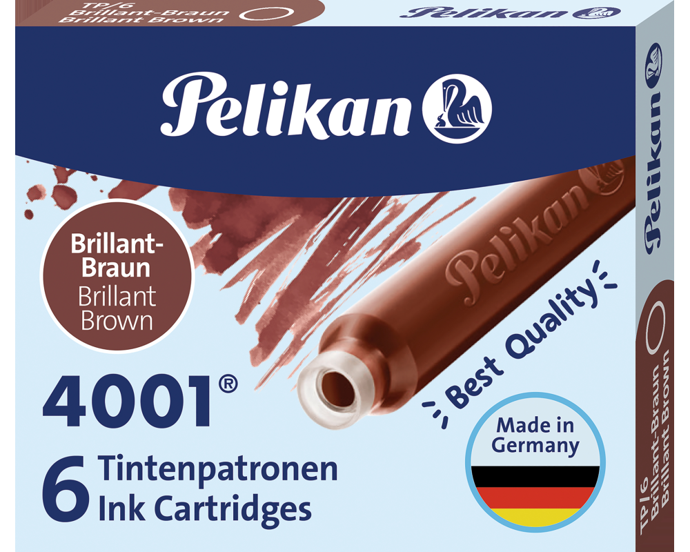 PELIKAN Tinte 4001 TP/6 311928 brillant braun 6 Stück