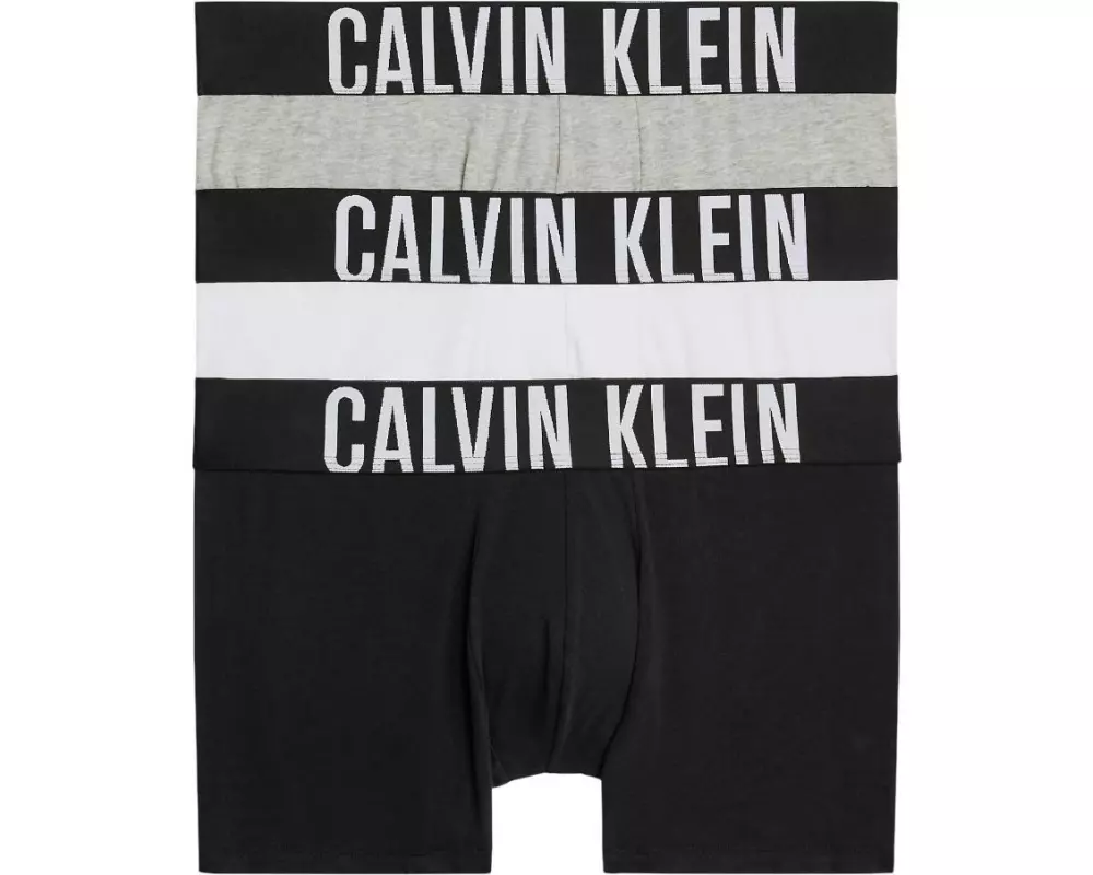 Calvin Klein Wäsche Unterhosen Trunk 3Pk Grau/Schwarz/Weiss, M