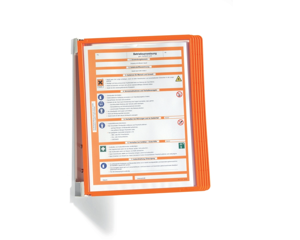 DURABLE Sichttafelsystem VARIO Wall5 555109 orange mit 5 Sichttafeln