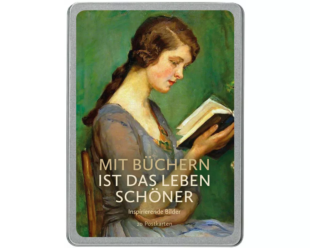 Mit Büchern ist das Leben schöner Postkarte VE 20