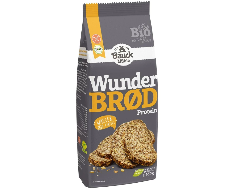 Bauck Mühle Backmischung Wunderbrod Protein 550 g