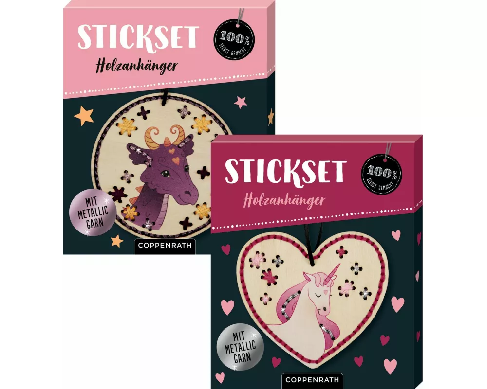 Sticken auf Holzanhängern