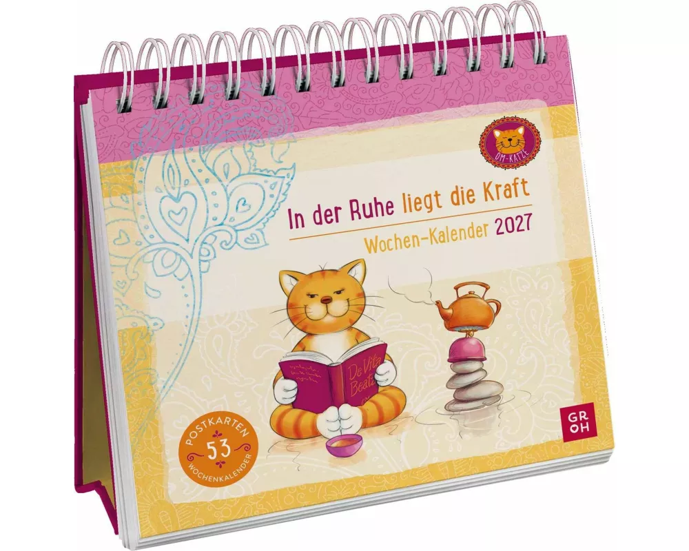 Postkartenkalender 2027: Om-Katze: In der Ruhe liegt die Kraft