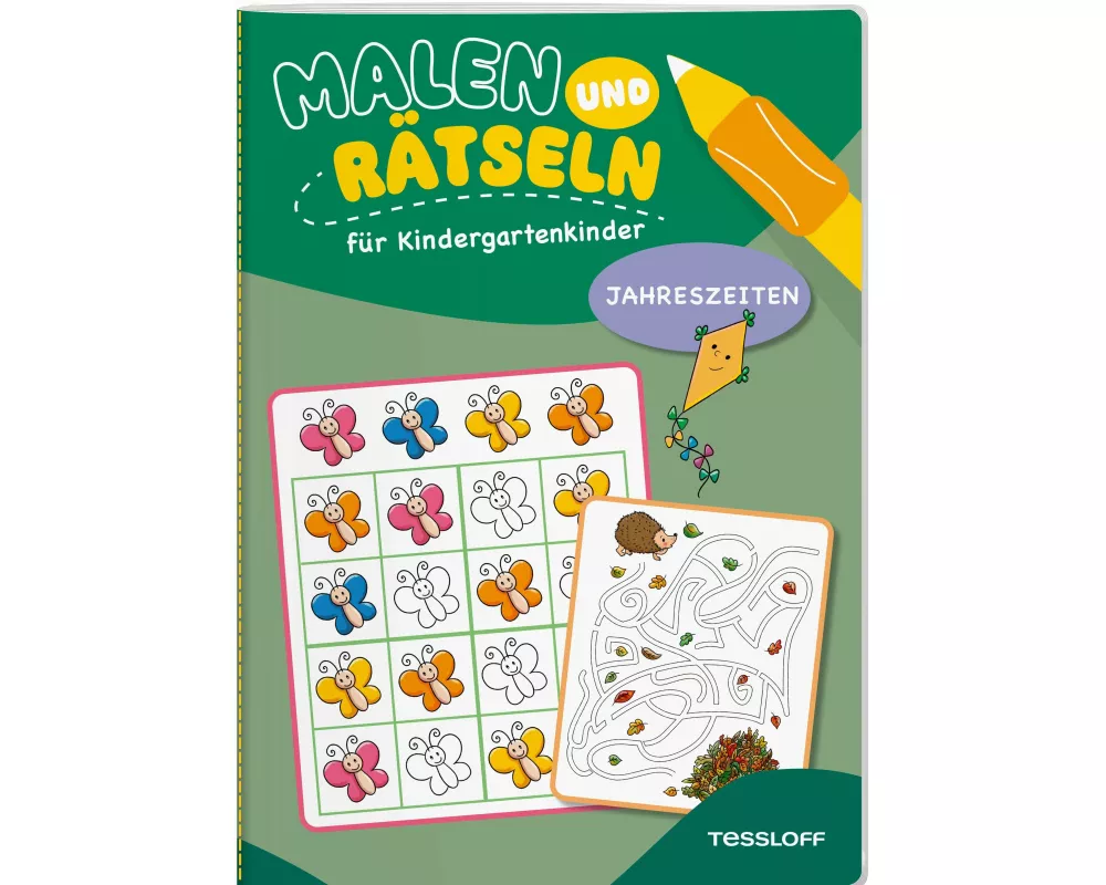 Malen und Rätseln für Kindergartenkinder. Jahreszeiten