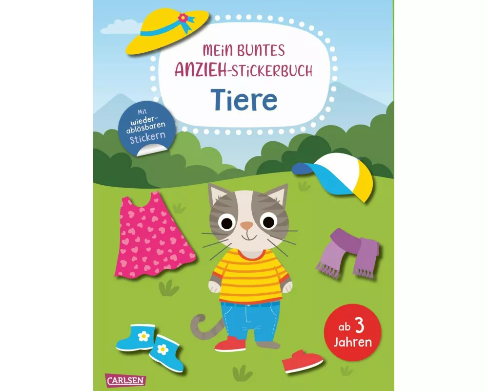 Mein buntes Anzieh-Stickerbuch: Tiere
