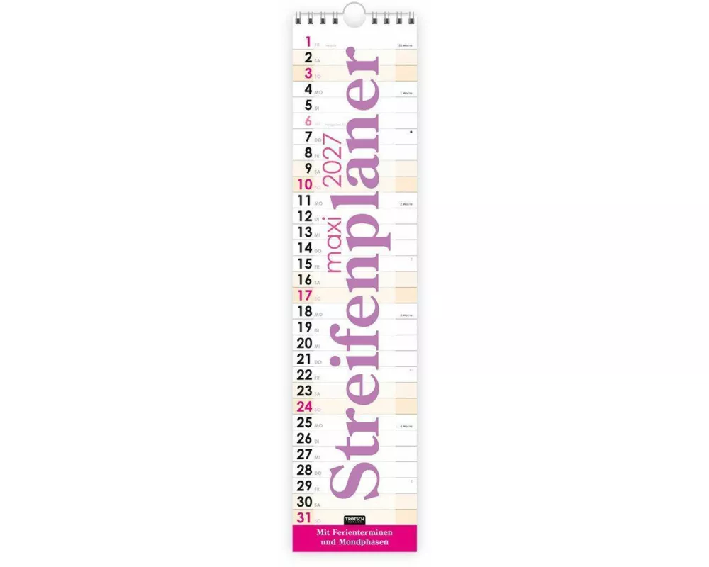 TRÖTSCH - Streifenkalender Maxi Violett 2027