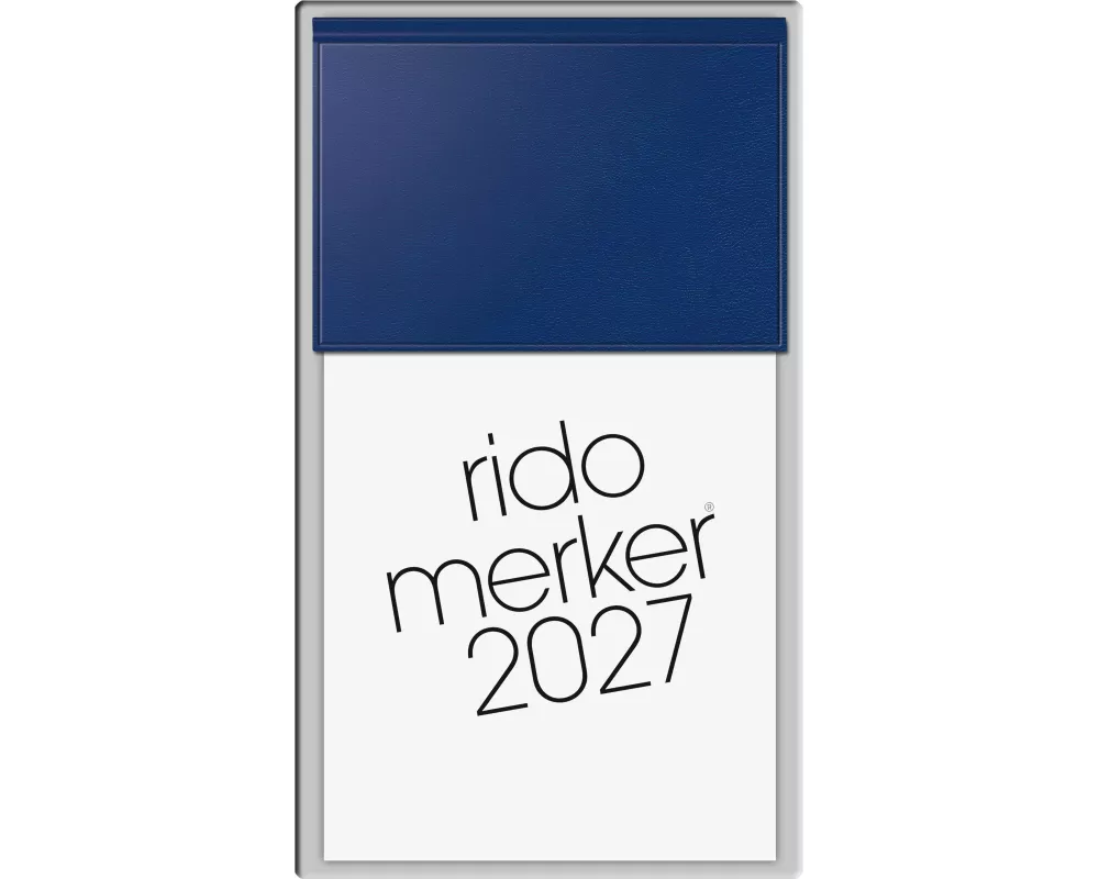 rido/idé 7035003387 Vormerkbuch Mod. Merker 2027 108×201 mm, Kunststoff, dunkelblau