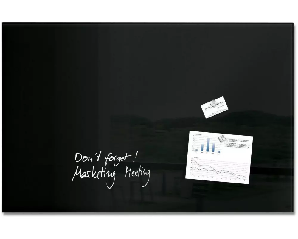 Sigel Magnethaftendes Glassboard Artverum 65 cm x 100 cm, Schwarz