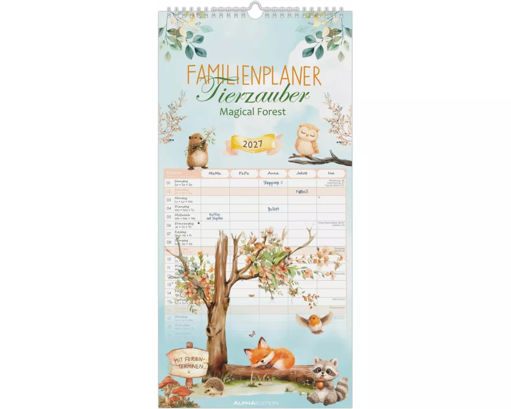 Familienplaner Tierzauber 2027