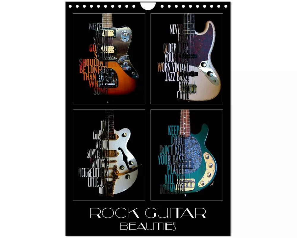 Rock Guitar Beauties (Wall Calendar 2026 DIN A4 portrait), CALVENDO 12 Month Wall Calendar