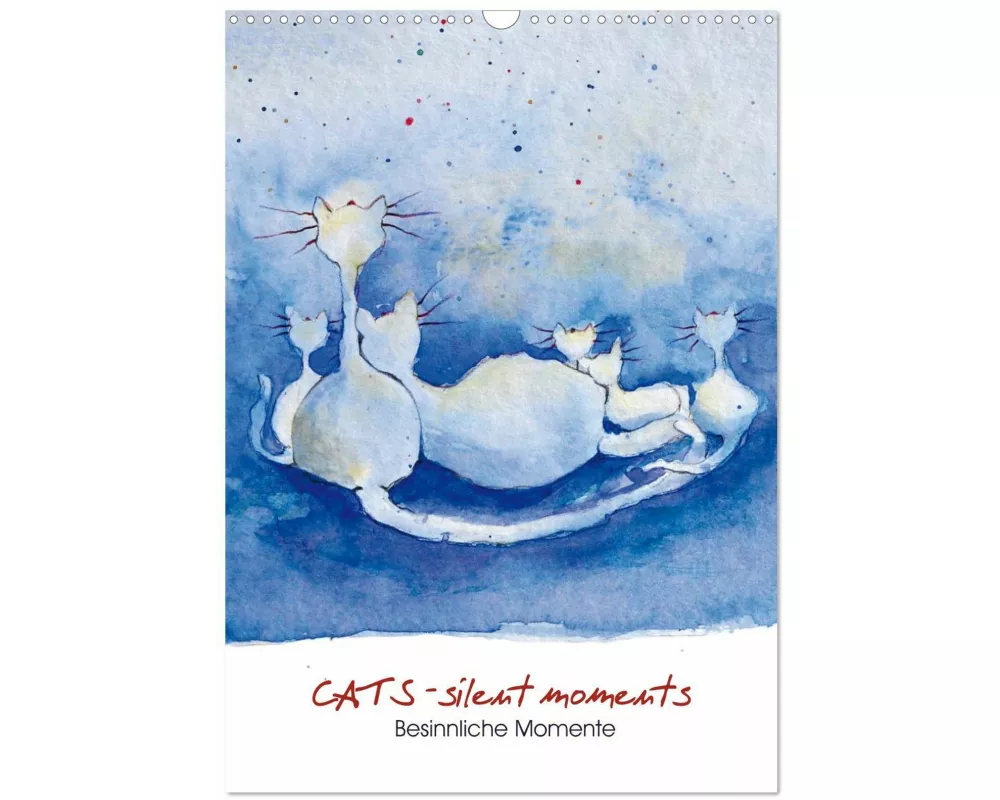 CATS - silent moments, besinnliche Momente (Wandkalender 2026 DIN A3 hoch), CALVENDO Monatskalender