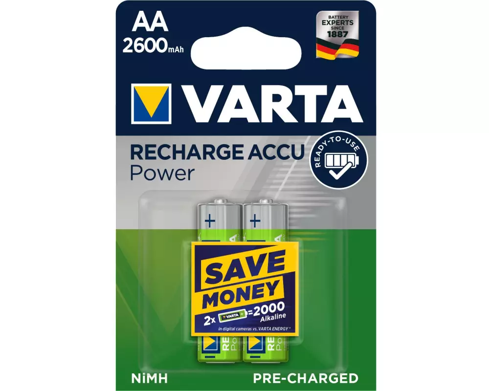Varta Akku Power NiMH AA 2600 mAh, 2 Stück