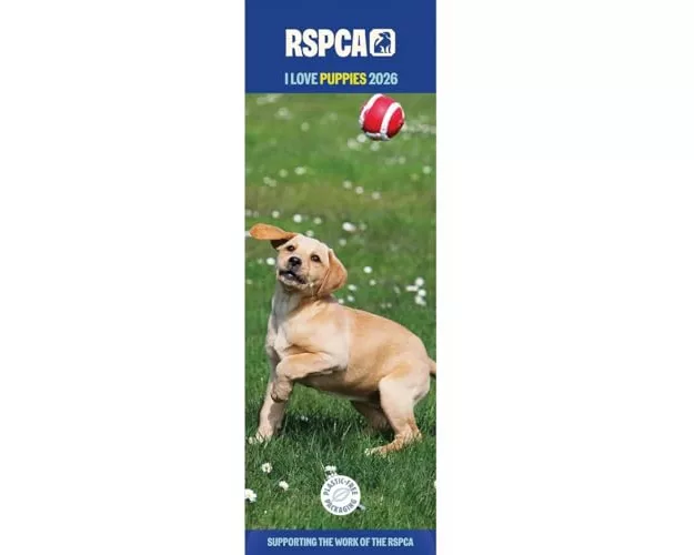 Rspca I Love Puppies Slim Calendar 2026