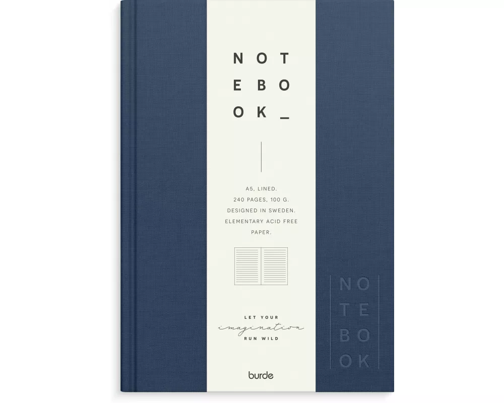 Burde Notizbuch Textil dunkelblau liniert A5