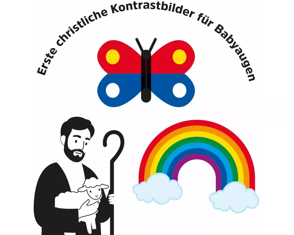 Erste christliche Kontrastbilder für Babyaugen - Schuber